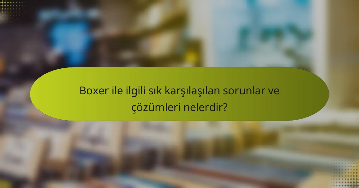Boxer ile ilgili sık karşılaşılan sorunlar ve çözümleri nelerdir?