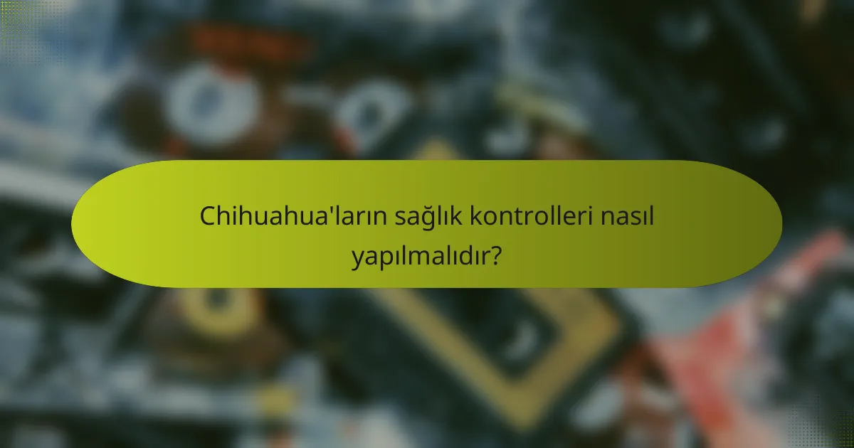 Chihuahua'ların sağlık kontrolleri nasıl yapılmalıdır?