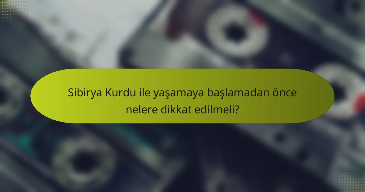 Sibirya Kurdu ile yaşamaya başlamadan önce nelere dikkat edilmeli?
