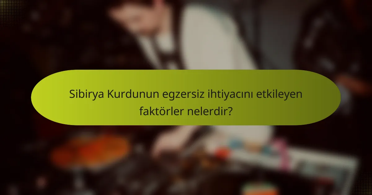 Sibirya Kurdunun egzersiz ihtiyacını etkileyen faktörler nelerdir?